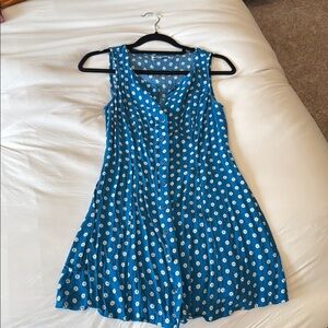 Reformation Blue Floral Sleeveless Dress